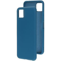 Mobiparts Samsung Galaxy A22 5G Silikoni Suojakuori - Blueberry Blue