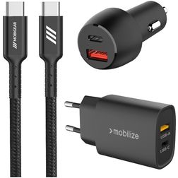 Mobigear Essentials Charger + Car Charger + USB-C Cable 1 m Power Delivery 48W - Black