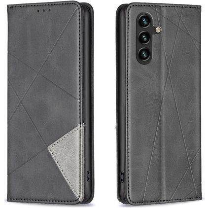 Mobigear Rhombus Slim Samsung Galaxy S25 FE Lompakkokotelo - Musta