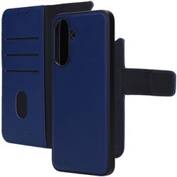 Mobiparts Samsung Galaxy A37 Fodral Äkta läder 2-i-1-plånboksfodral med löstagbart skal med sedelfack - Blå