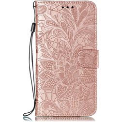 Mobigear Wallet Book Case Lace Flower Rose Gold for Xiaomi Mi A3
