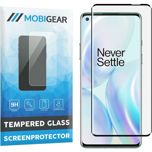 Mobigear Curved OnePlus 8 Cristal templado Protector de pantalla - Compatible con fundas - Negro