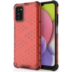 Mobigear Honeycomb Samsung Galaxy A03s Hard Case Back cover Shockproof - Red