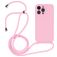 Mobigear Lanyard iPhone 14 Pro Silicone Cover con cordino - Rosa