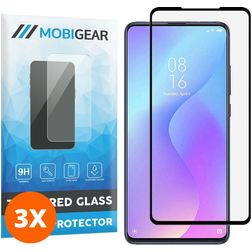 Mobigear Premium Xiaomi Mi 9T Pro Tempered Glass Screen Protector - Case Friendly - Black (3-Pack)