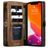 CaseMe 008 iPhone 12 Mini Cover Aftageligt 2-i-1-pungetui med Seddelrum - Brun