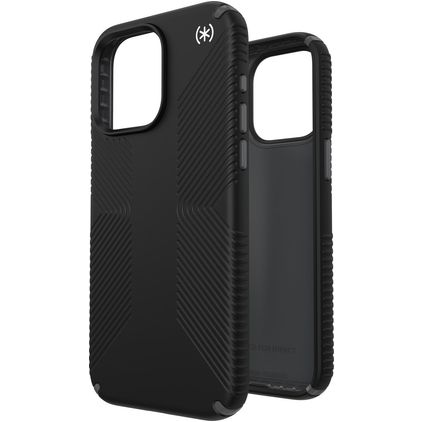 Speck Presidio2 Grip iPhone 15 Pro Max Tvrdý plast Zadní kryt odolný proti nárazům - Černá