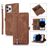 Mobigear Zipper iPhone 14 Pro Cover a libro portafoglio - Marrone