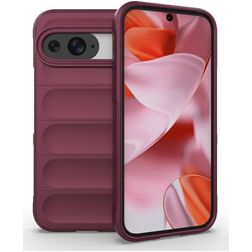 Mobigear Bumpy Google Pixel 9 Pro TPU flexível Capa traseira - Wine Red