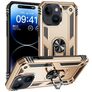 Mobigear Armor Ring iPhone 15 Fodral Hårdplast Skal Stötsäkert med ringhållare - Guld