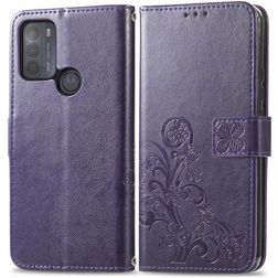 Mobigear Clover Motorola Moto G50 Funda tipo libro Cartera - Morado