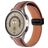 Mobigear Stitched Læder Smartwatch Urrem Magnetlås - 22 mm - Brun