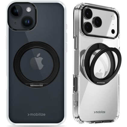 Mobilize 360 Rotating Ring iPhone 14 MagSafe Hard Case Back cover with Ring Holder - Black