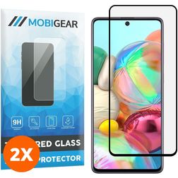 Mobigear Premium Samsung Galaxy A71 Cristal templado Protector de pantalla - Compatible con fundas - Negro (pack de 2)