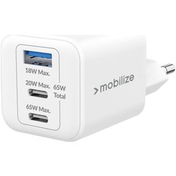 Mobilize Wall Charger Triple USB / USB-C Charger Power Delivery 65W - White