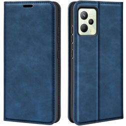 Mobigear Retro Slim Realme C35 Pungetui med Seddelrum - Mørkeblå
