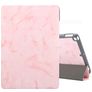 Mobigear Tri-Fold Marble iPad 7 (2019) Pungetui + Stylus-holder - Lyserød