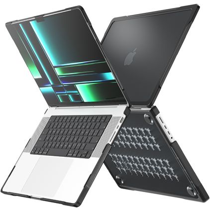 Mobigear Shockproof Pro MacBook Pro 14 pulgadas (2021-2026) Carcasa rígida para MacBook - Negro - Modelo A2442 / A2779 / A2918 / A2992 / A3401 / A3112 / A3434 / A3427 / A3426