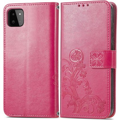 Mobigear Clover Samsung Galaxy A22 4G Lompakkokotelo + Setelitasku - Magenta