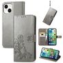 Mobigear Clover iPhone 15 Cover a libro portafoglio - Grigio