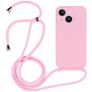 Mobigear Lanyard iPhone 14 Silikon Etui ze smyczą - Różowy