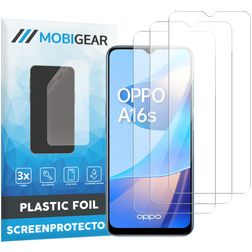 Mobigear OPPO A16s Protector de pantalla Film - Compatible con fundas (pack de 3)