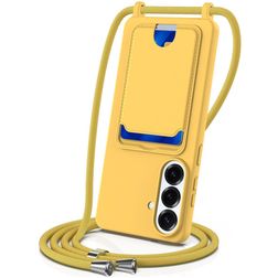 Mobigear Lanyard Card Samsung Galaxy S26 Plus Silicona Funda con cuerda y tarjetero - Amarillo