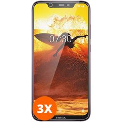 Mobigear Nokia 8.1 Vetro Protezione schermo - Compatibile con le cover (confezione da 3)