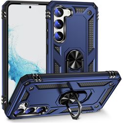 Mobigear Armor Ring Samsung Galaxy S23 Kova Suojakuori Iskunkestävä + Sormuspidike - Sininen