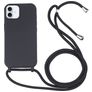 Mobigear Lanyard iPhone 16 Plus Silikoni Suojakuori kaulanauhalla - Musta
