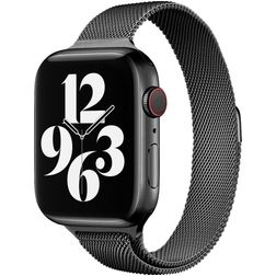 Mobigear Slim Loop Maglia milanese Apple Watch Cinturino Chiusura magnetica - 49/46/45/44 mm - Nero