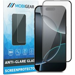 Mobigear Premium iPhone 16 Pro Tempered Glass Screen Protector Anti-Glare - Case Friendly - Black