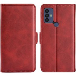 Mobigear Slim Magnet TCL 30 SE Plånboksfodral med sedelfack - Röd