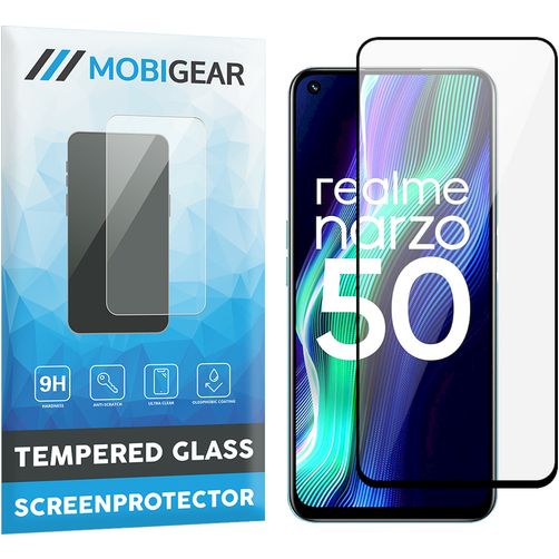 Mobigear Premium Realme Narzo 50 4G Vidro temperado Película de ecrã - Compatível com capas - Preto