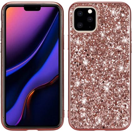 Mobigear Glitter iPhone 11 Pro Plástico rígido Capa traseira - Rosa dourado