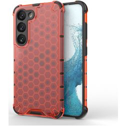 Mobigear Honeycomb Samsung Galaxy S23 Hardcase Back cover Antiurto - Rosso