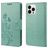 Mobigear Flowers iPhone 14 Pro Cover a libro portafoglio - Verde