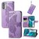 Mobigear Butterfly Motorola Moto G52 Lompakkokotelo + Setelitasku - Violetti