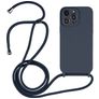 Mobigear Lanyard iPhone 14 Pro Max Silicone Capa com cordão - Azul escuro