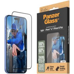 PanzerGlass Ultra-Wide Fit iPhone 16 Plus Tempered Glass Screen Protector - Case Friendly