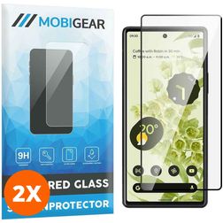 Mobigear Premium Google Pixel 6a Cristal templado Protector de pantalla - Compatible con fundas - Negro (pack de 2)