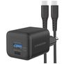 Mobilize Wall Charger Dual USB / USB-C USB-C 1.2 Meter Power Delivery 30W - Black