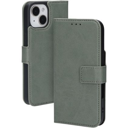 Mobiparts Classic Wallet iPhone 15 Funda tipo libro Cartera - Stone Green