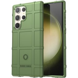 Mobigear Rugged Shield Samsung Galaxy S24 Ultra Fleksibel TPU Bagsidecover Stødsikkert - Grøn