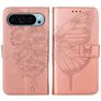 Mobigear Butterfly Google Pixel 9 Pungetui med Seddelrum - Rosaguld