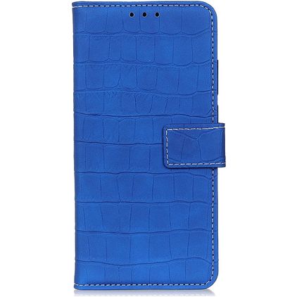 Mobigear Croco Google Pixel 6a Capa livro Carteira - Azul