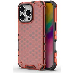Mobigear Honeycomb iPhone 16 Pro Hard Case Back cover Shockproof - Red