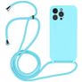 Mobigear Lanyard iPhone 14 Pro Silikone Cover med snor - Blå