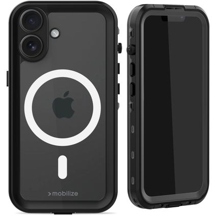 Mobilize Waterproof iPhone 16 Resistente al agua MagSafe Funda Plástico rígido Carcasa - Negro