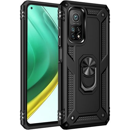 Mobigear Armor Ring Xiaomi Mi 10T Pro Plástico rígido Capa traseira Antichoque com anel - Preto